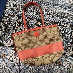 orange coach purse